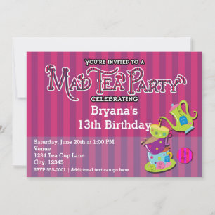 Invitación Alice Whimsical Wonderland MAD TEA FIESTA Whimsica