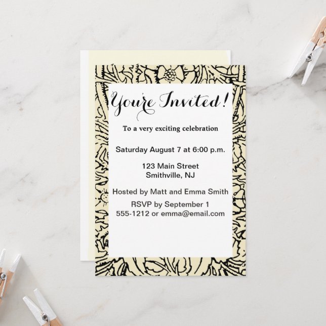 Invitación Alice White Rabbit Classic (Anverso/Reverso In Situ)