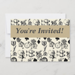 Invitación Alice White Rabbit Wonderland Classic