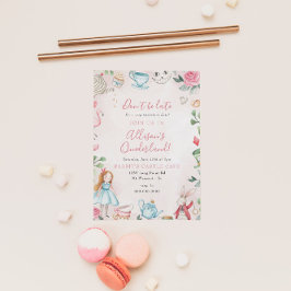 Invitación Alice Wonderland Par-Tea Chica Primera fiesta de c