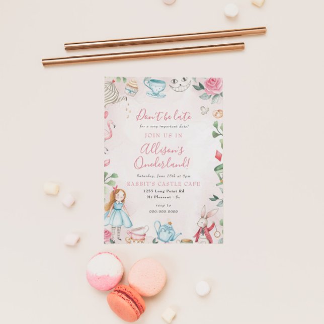 Invitación Alice Wonderland Par-Tea Chica Primera fiesta de c (Subido por el creador)