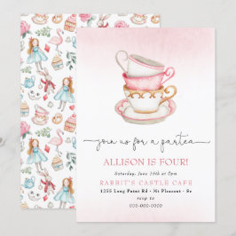 Invitación Alice Wonderland Par-Tea Chica Tea Fiesta de cumpl
