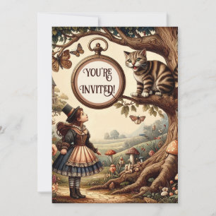 Invitación Alice y el Gato de Cheshire: Fantasía Caprichosa d