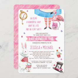 Invitación Alicia caprichosa en el Baby Shower de la tierra d