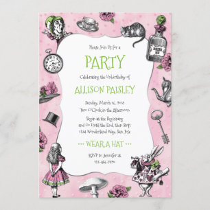 Invitación Alicia caprichosa en el país de las maravillas ros