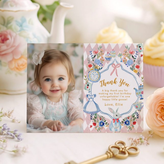 Invitación Alicia caprichosa en el país de Onederland Foto Gr (Subido por el creador)