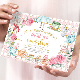 Invitación Alicia chica en el país de las maravillas Fiesta d