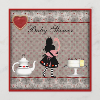 Invitación Alicia con Fiesta de té de Baby Shower Flamingo in