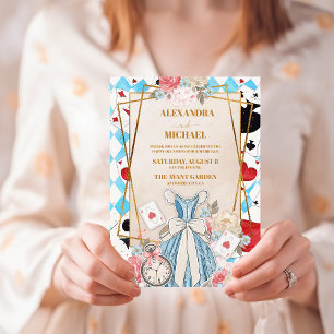 Invitación Alicia de cosecha azul en el Boda del país de las