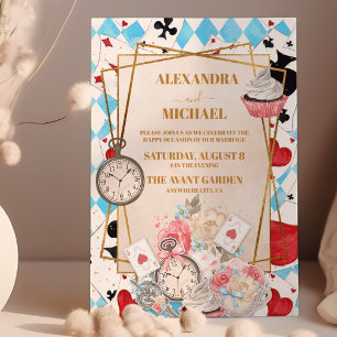 Invitación Alicia de cosecha azul en el Boda del país de las