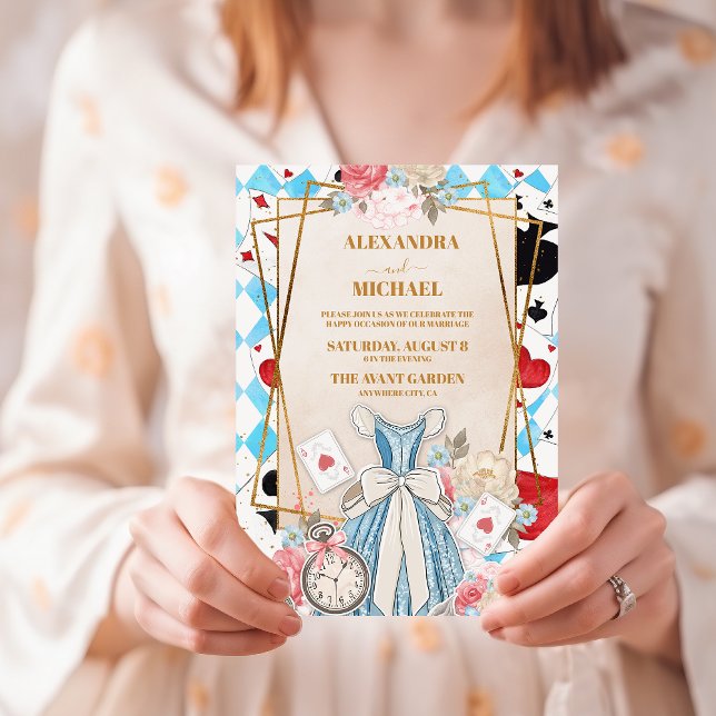 Invitación Alicia de cosecha azul en el Boda del país de las  (Subido por el creador)