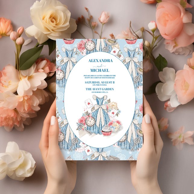 Invitación Alicia de cosecha azul en el Boda del país de las  (Subido por el creador)