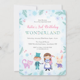 Invitación Alicia de Invierno en el cumpleaños de los Chicas