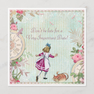 Invitación Alicia elegante lamentable linda en cumpleaños del