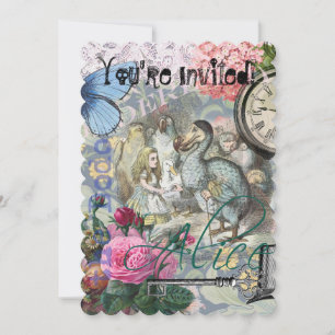 Invitación Alicia en arte clásico de Dodo en el país de las m
