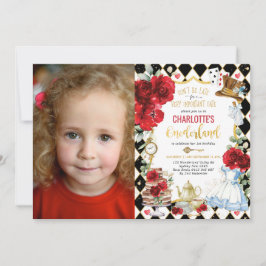 Invitación Alicia en Australia Onederland Mad Hatter Té de cu