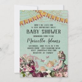 Invitación Alicia en Baby Shower de maravillas