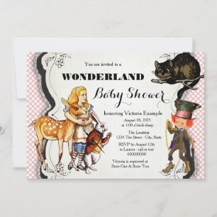 Invitación Alicia en Baby Shower de maravillas