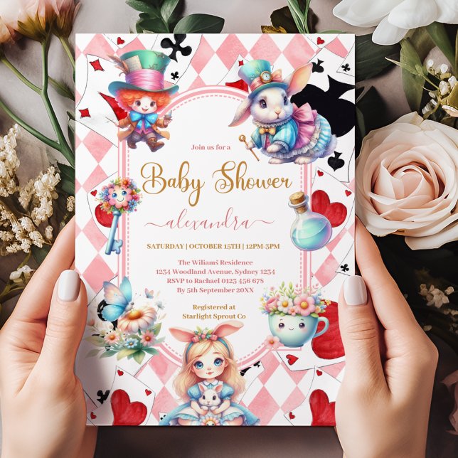 Invitación Alicia en Baby Shower de maravillas (Subido por el creador)
