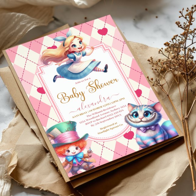 Invitación Alicia en Baby Shower de maravillas (Subido por el creador)