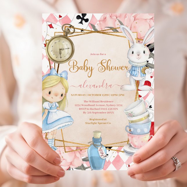 Invitación Alicia en Baby Shower de maravillas (Subido por el creador)