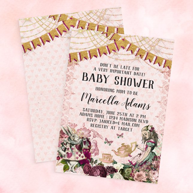Invitación Alicia en Baby Shower de maravillas (Subido por el creador)