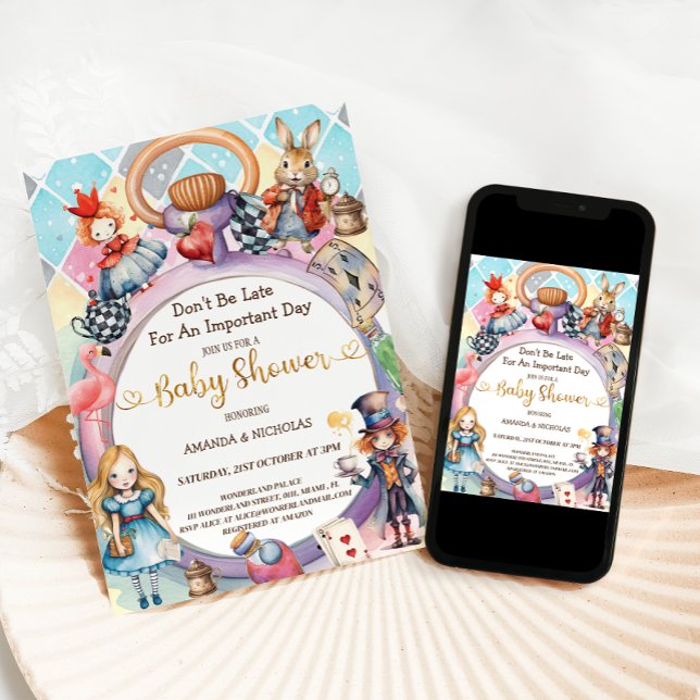Invitación Alicia en Baby Shower de maravillas (Subido por el creador)
