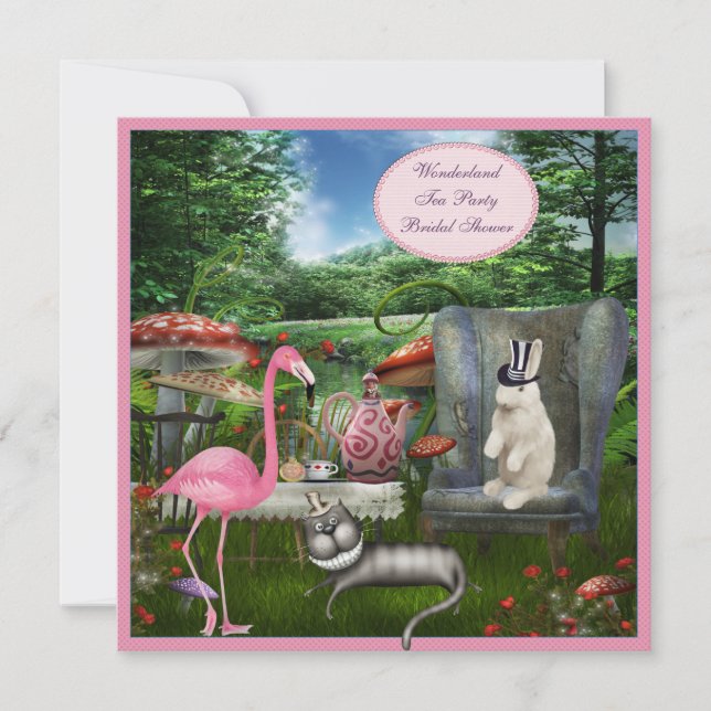 Invitación Alicia en ducha nupcial de la fiesta del té del (Anverso)