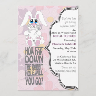 Invitación Alicia en ducha nupcial del país de las maravillas