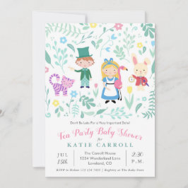Invitación Alicia en el Baby Shower Fiesta de té de la tierra