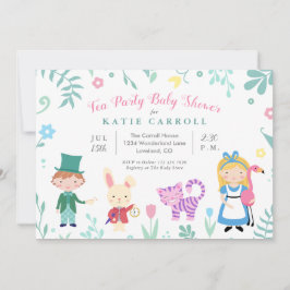 Invitación Alicia en el Baby Shower Fiesta de té de la tierra