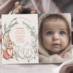 Invitación Alicia en el Conejo Maravilloso Té Segundo Cumplea