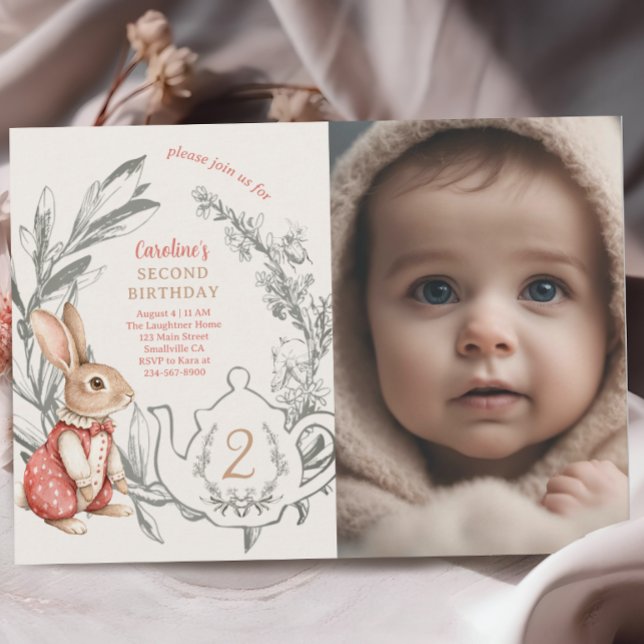 Invitación Alicia en el Conejo Maravilloso Té Segundo Cumplea (Subido por el creador)