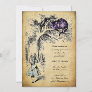Invitación Alicia en el cumpleaños de la tierra de las maravi