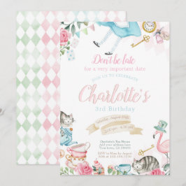 Invitación Alicia en el cumpleaños del país de las maravillas