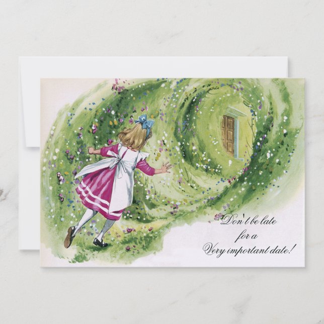 Invitación Alicia en el cumpleaños del país de las maravillas (Anverso)