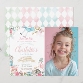 Invitación Alicia en el cumpleaños del país de las maravillas