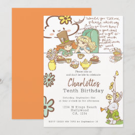 Invitación Alicia en el Fiesta personalizado de la tierra de