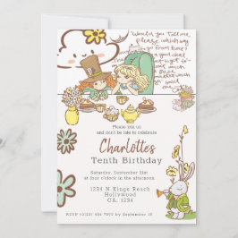 Invitación Alicia en el Fiesta personalizado de la tierra de