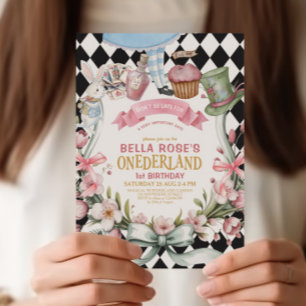 Invitación Alicia en el marco de la flor del país de las mara