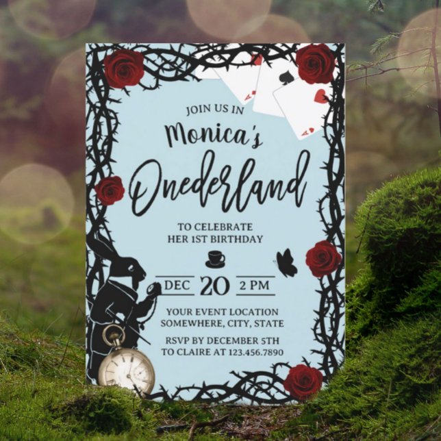 Invitación Alicia en el Onederland Blue Cute Chica primer cum (Subido por el creador)