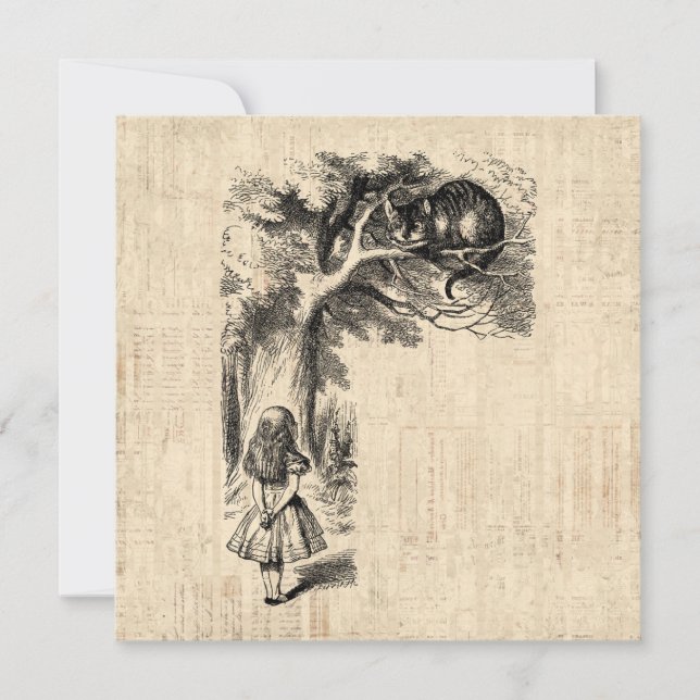 Invitación Alicia en el país de las maravillas Alicia y el ga (Anverso)