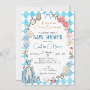 Invitación Alicia en el país de las maravillas, Baby Shower d