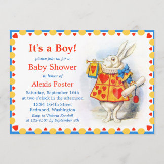 Invitación Alicia en el país de las maravillas Baby Shower de