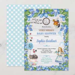 Invitación Alicia en el país de las maravillas, bebé CHICO, i