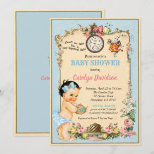 Invitación Alicia en el país de las maravillas, bebé, niña y
