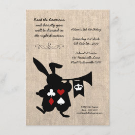 Invitación Alicia en el país de las maravillas Burlap Tea Fie