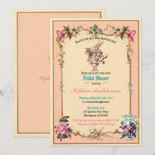 Invitación Alicia en el país de las maravillas con una ducha