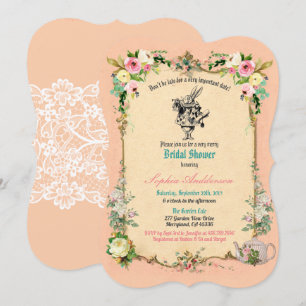 Invitación Alicia en el país de las maravillas con una ducha 
