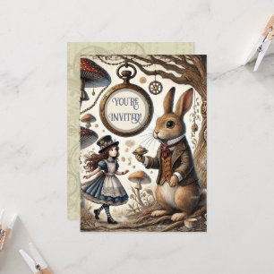 Invitación Alicia en el país de las maravillas conejo blanco